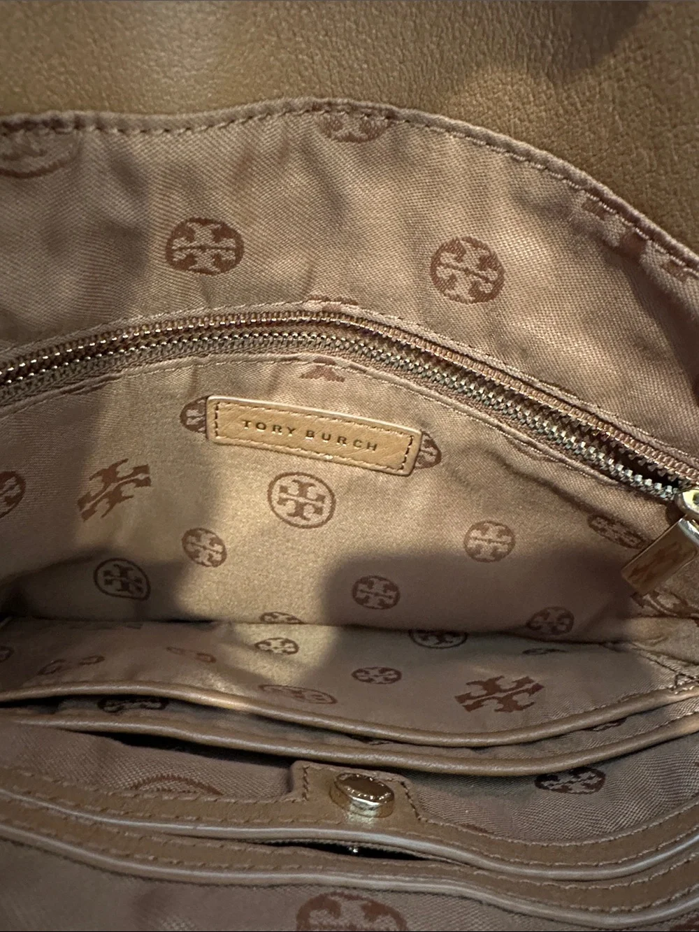 Tory Burch Tan Leather Chain-Handle Shoulder Bag